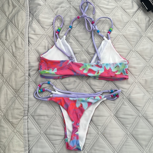 Flower power beaded bikini size Small - Picture 4 of 6